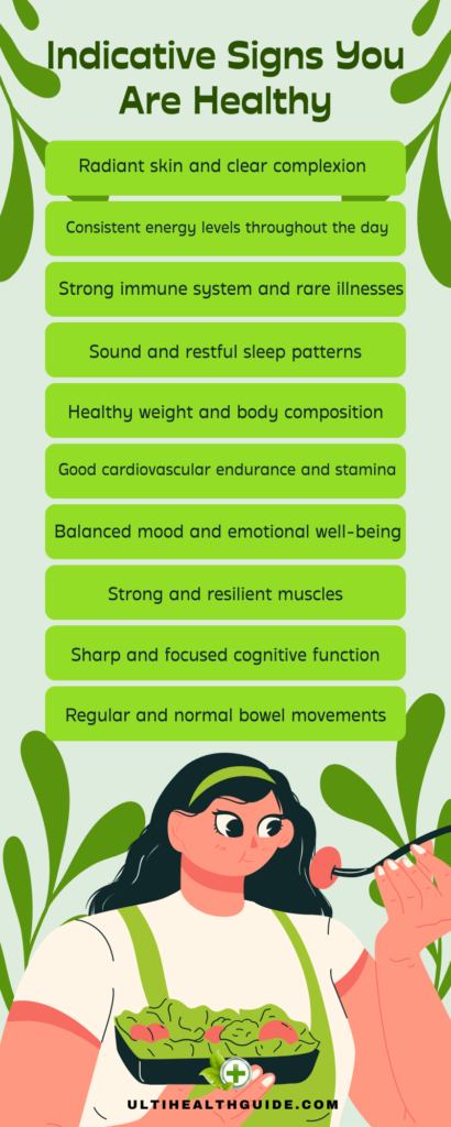 Indicative signs you are healthy infographic 