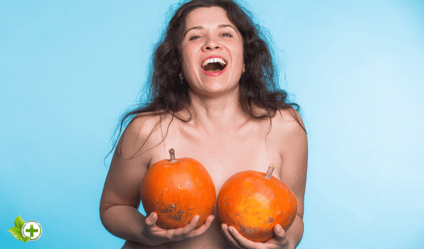 A woman happy she's about to get a boob job