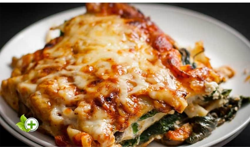 Vegetarian lasagna in a post about guide to being a vegetarian