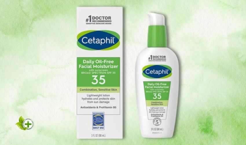 Cetaphil Daily Oil-Free Moisturizer with SPF 35 in a post about best skincare products for teens