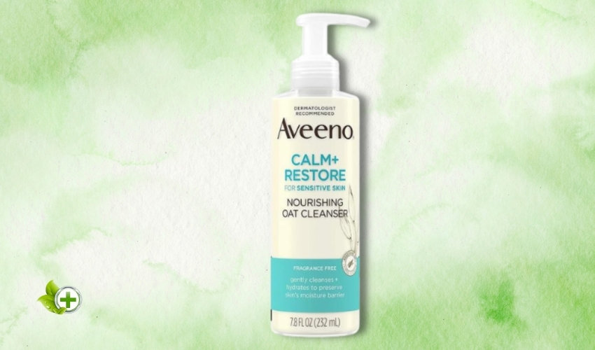 Aveeno Calm and Restore Nourishing Oat Cleanser in a post about best skincare products for teens